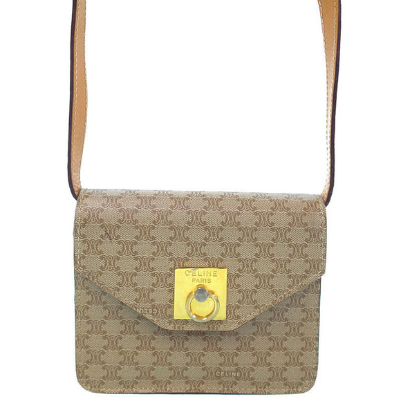Celine Macadam Pattern Shoulder Bag Beige x Brown - Picture 1 of 9